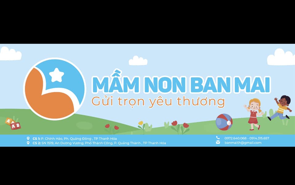 Banner fanpage facebook Mầm non Ban Mai