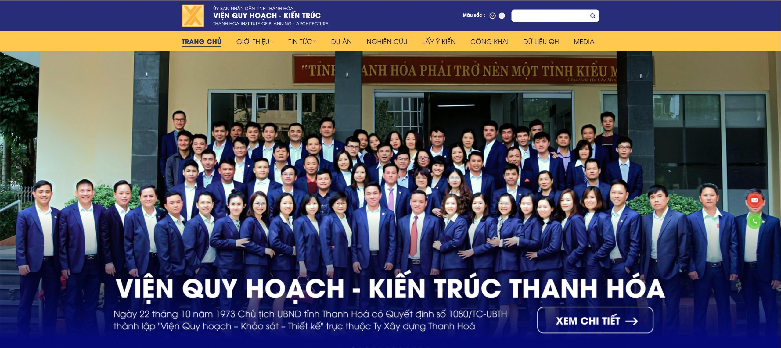 Giao diện trang chủ website